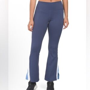 NWT- WILO Split Hem Flare Leg Navy Blue Cobalt Legging